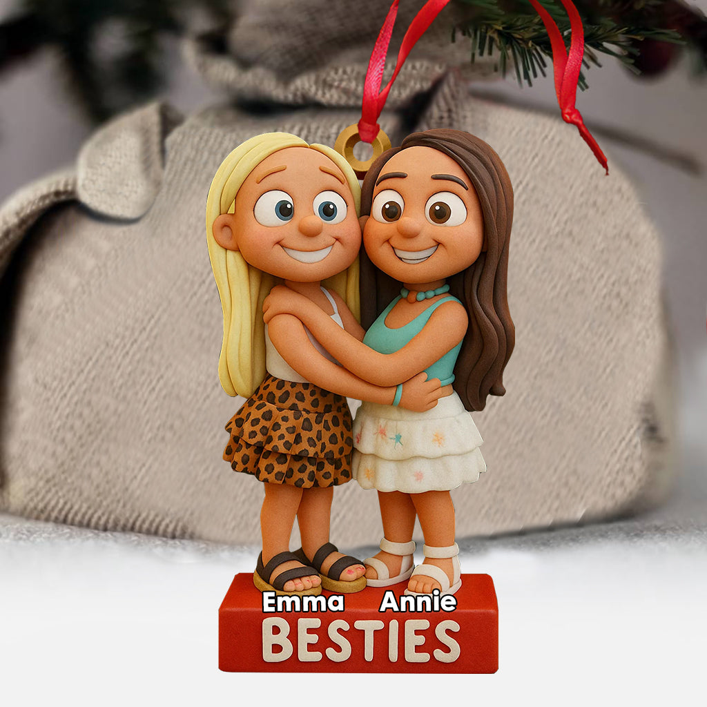 Besties Forever - Personalized Bestie Transparent Ornament