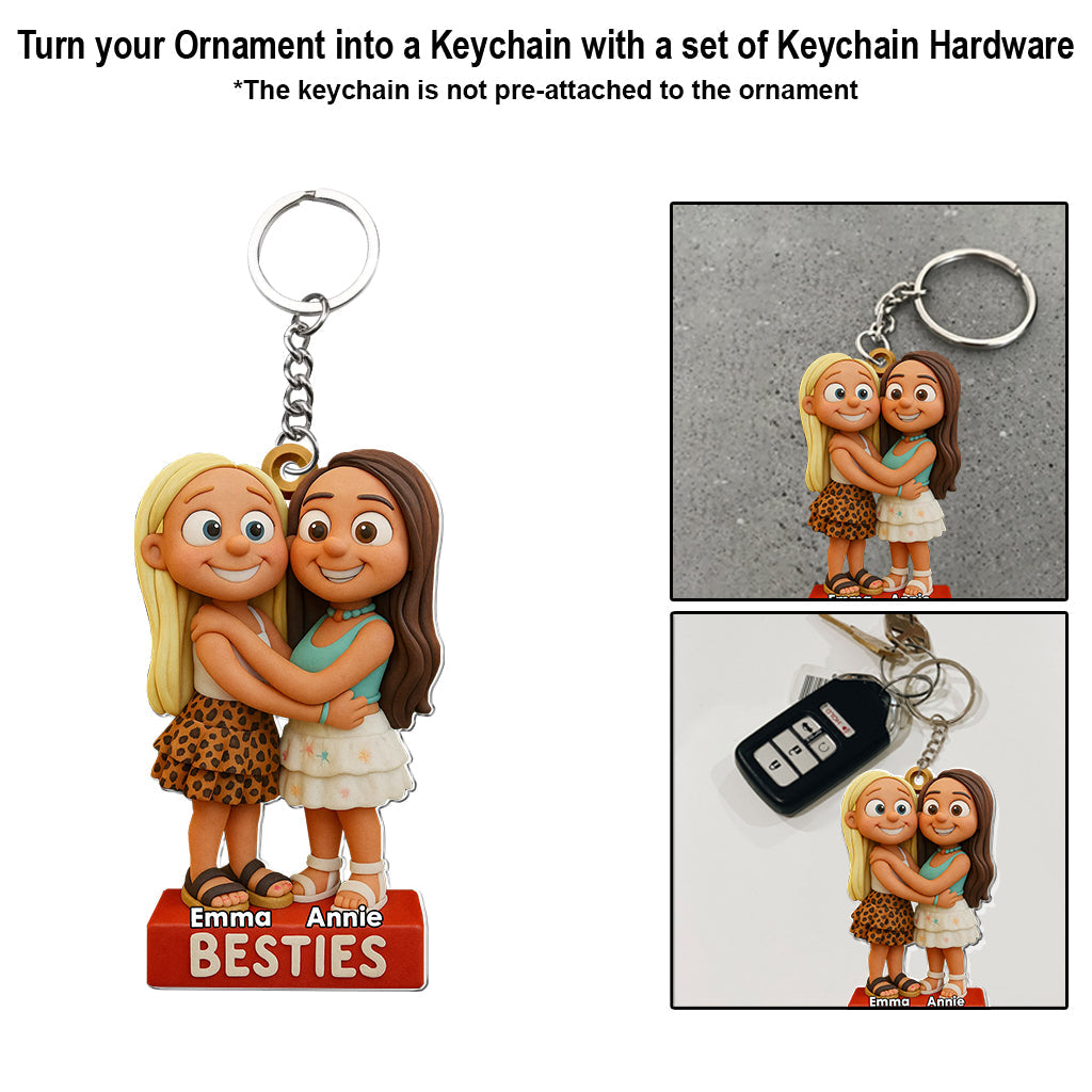 Besties Forever - Personalized Bestie Transparent Ornament