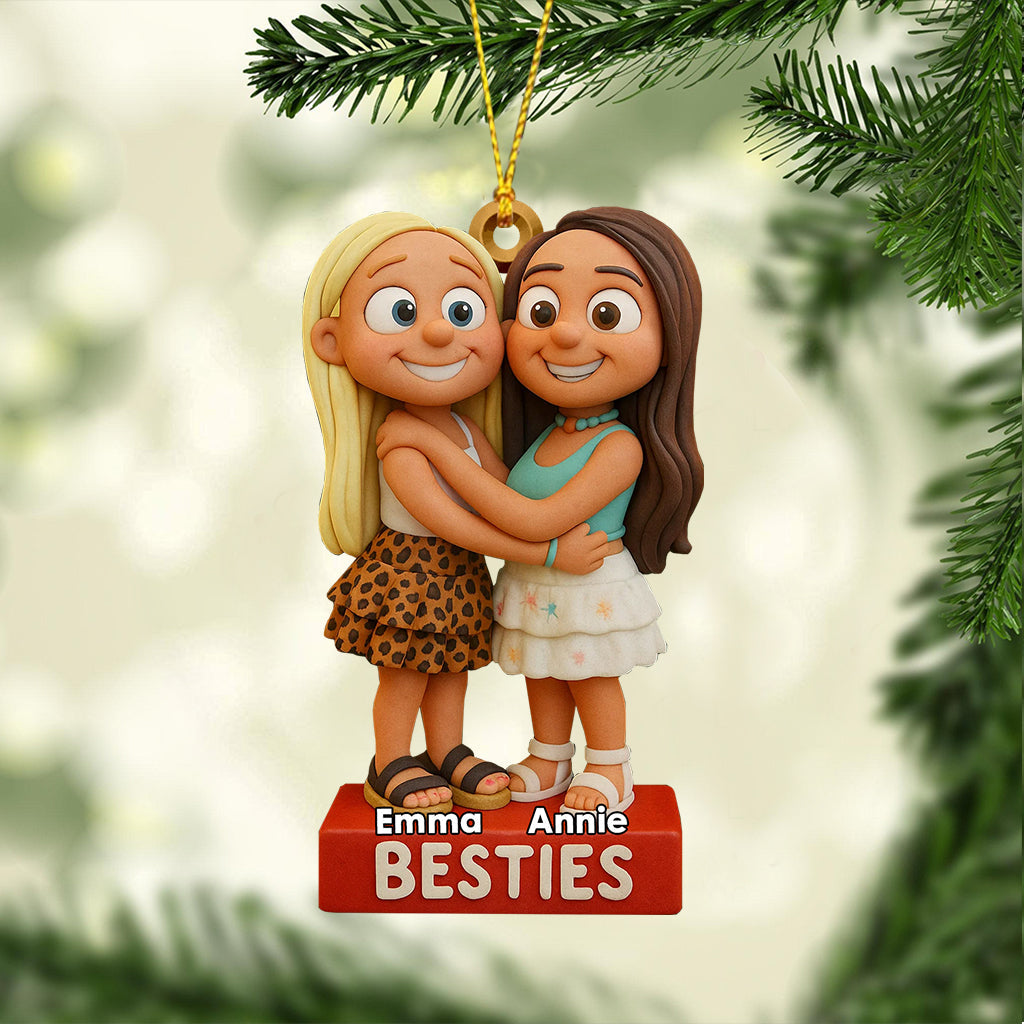 Besties Forever - Personalized Bestie Transparent Ornament