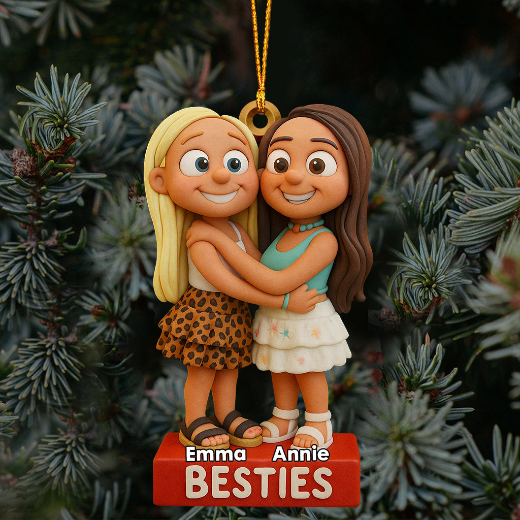 Besties Forever - Personalized Bestie Transparent Ornament