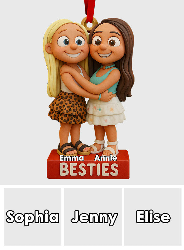 Besties Forever - Personalized Bestie Transparent Ornament