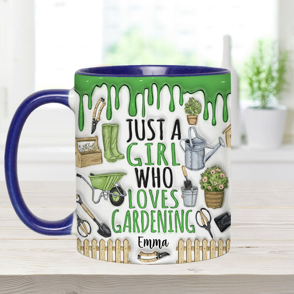Mug personnalisé « Juste une fille qui aime jardiner »