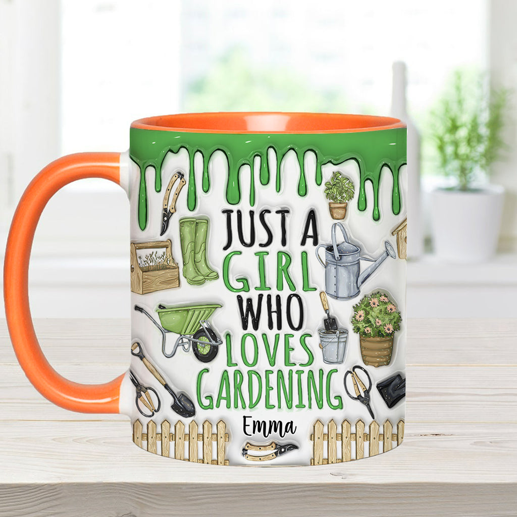 Mug personnalisé « Juste une fille qui aime jardiner »