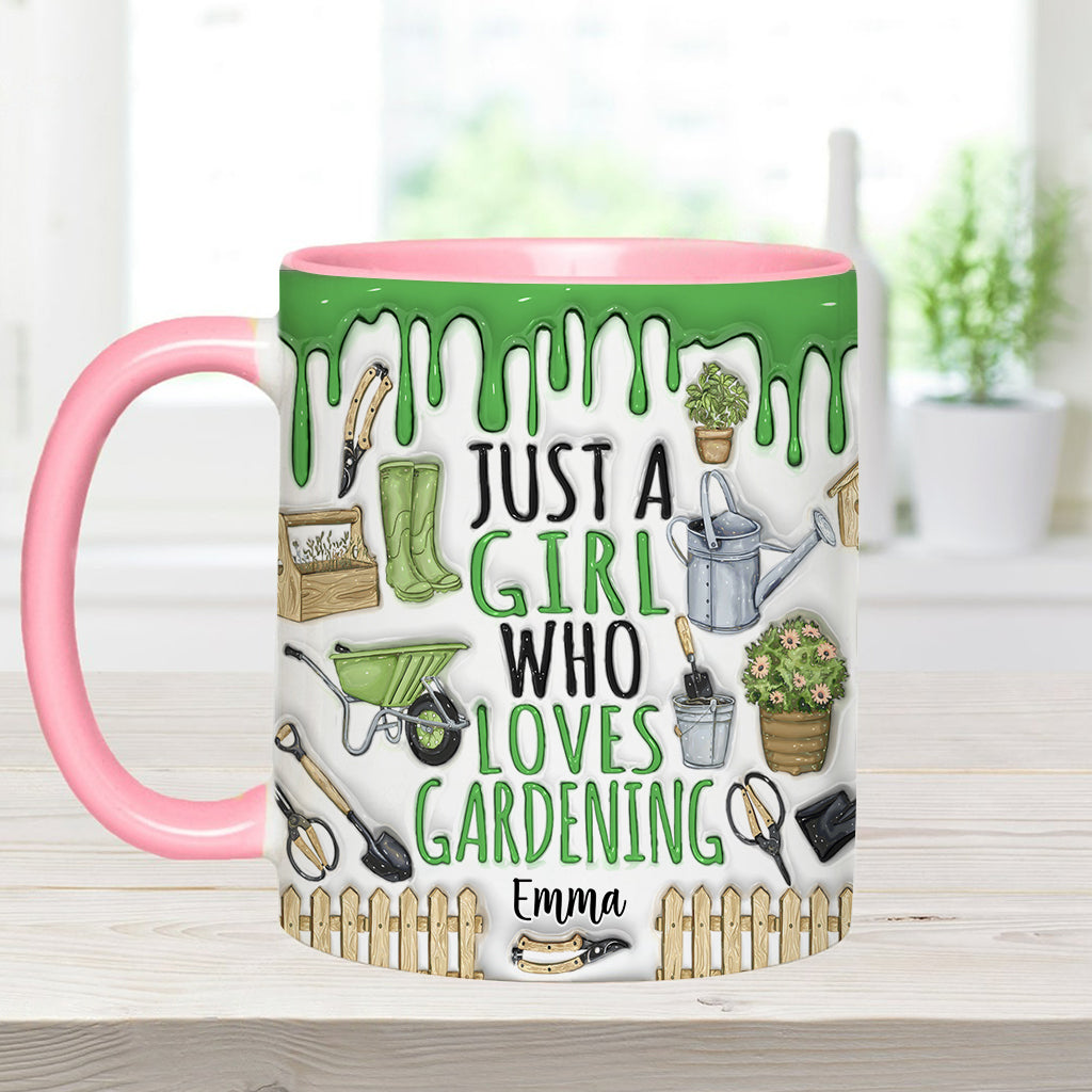 Mug personnalisé « Juste une fille qui aime jardiner »