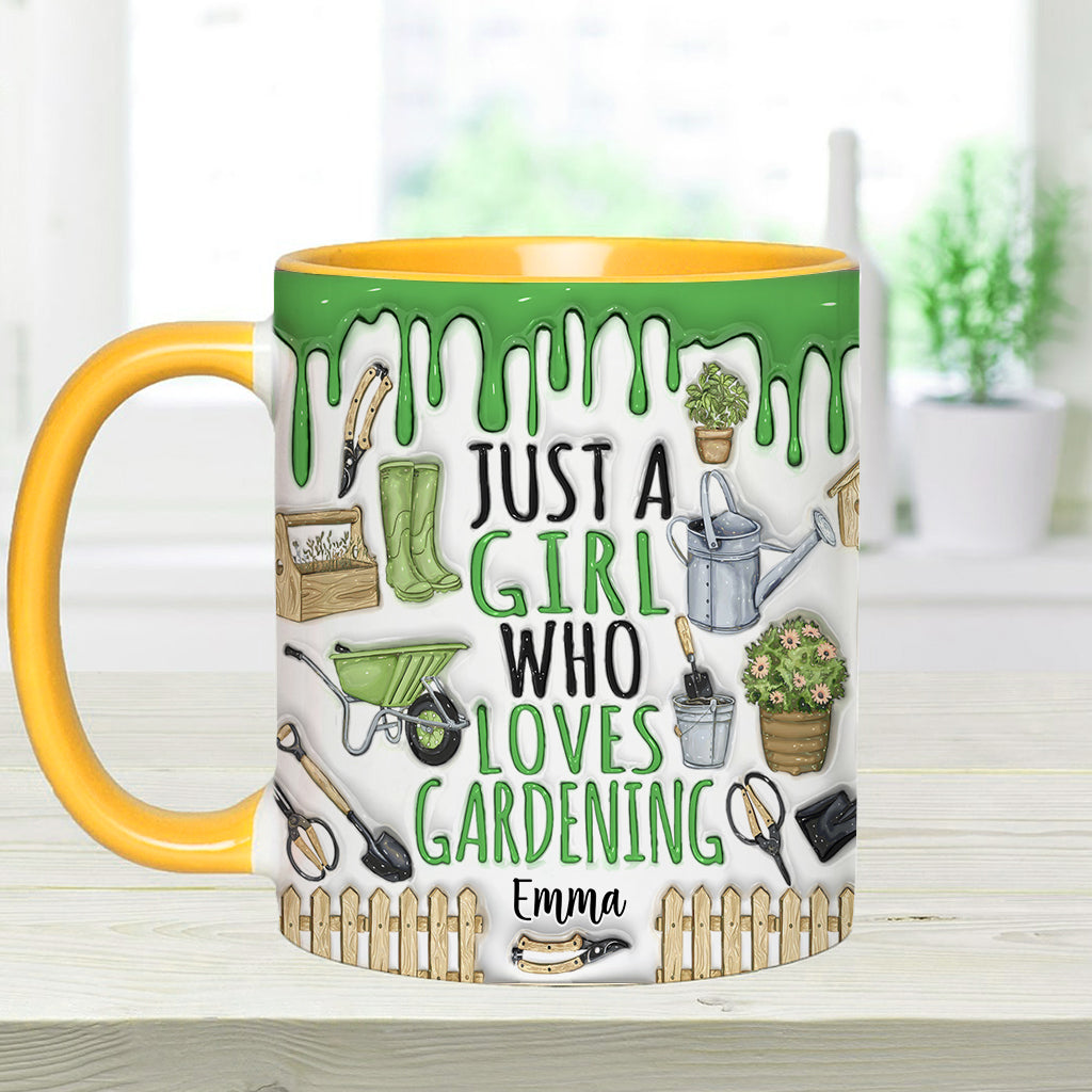 Mug personnalisé « Juste une fille qui aime jardiner »