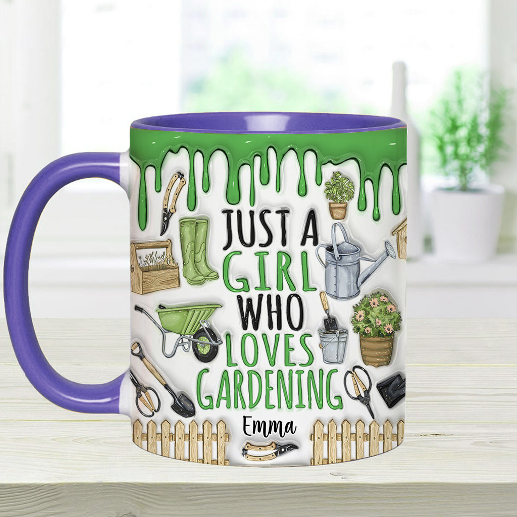 Mug personnalisé « Juste une fille qui aime jardiner »
