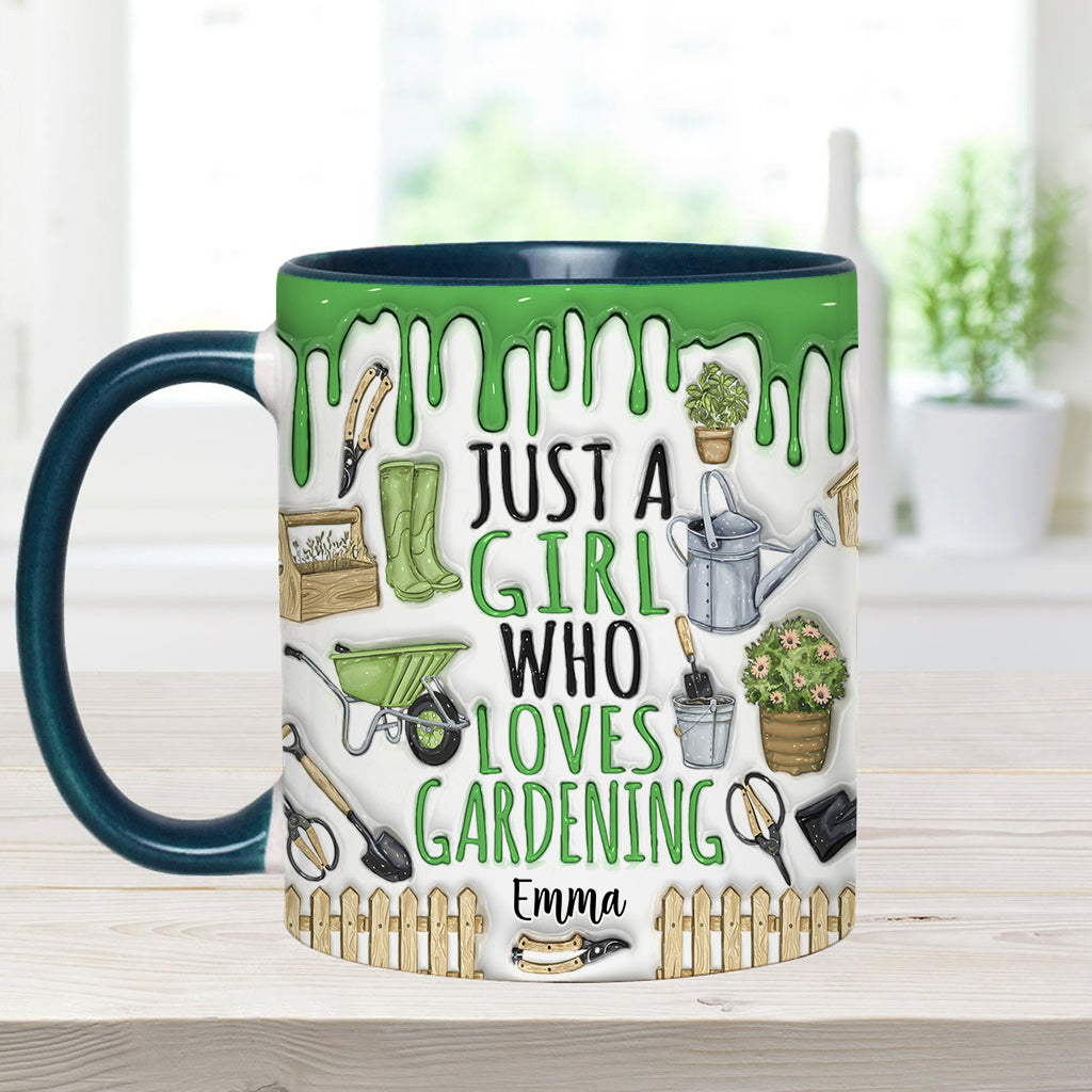 Mug personnalisé « Juste une fille qui aime jardiner »