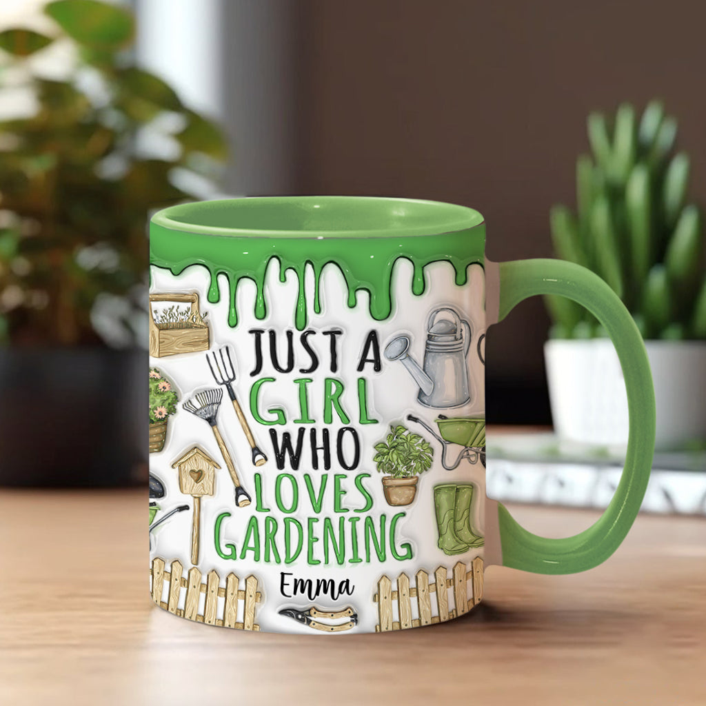 Mug personnalisé « Juste une fille qui aime jardiner »