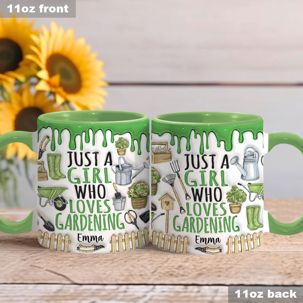 Mug personnalisé « Juste une fille qui aime jardiner »