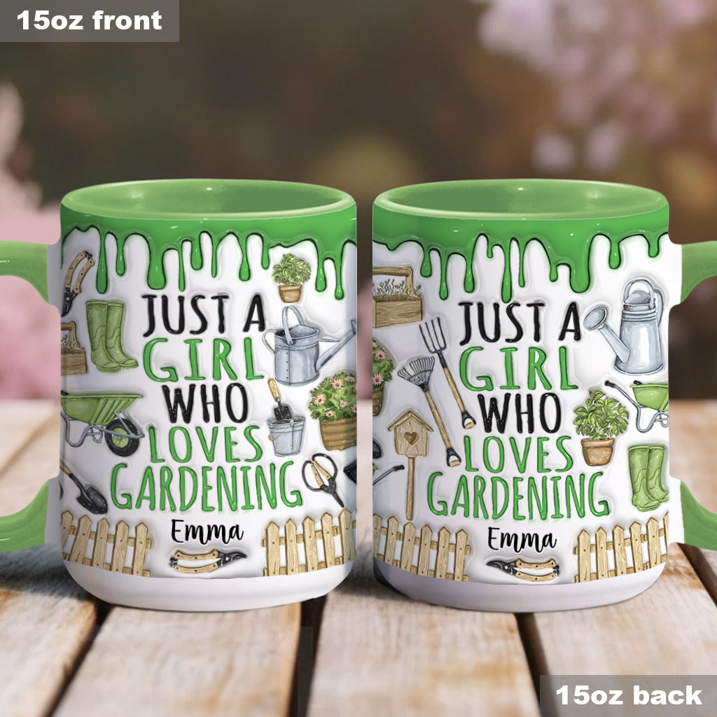 Mug personnalisé « Juste une fille qui aime jardiner »