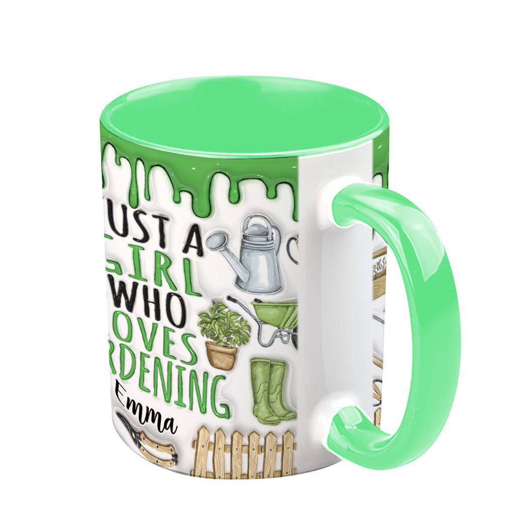 Mug personnalisé « Juste une fille qui aime jardiner »