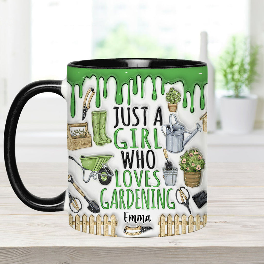 Mug personnalisé « Juste une fille qui aime jardiner »