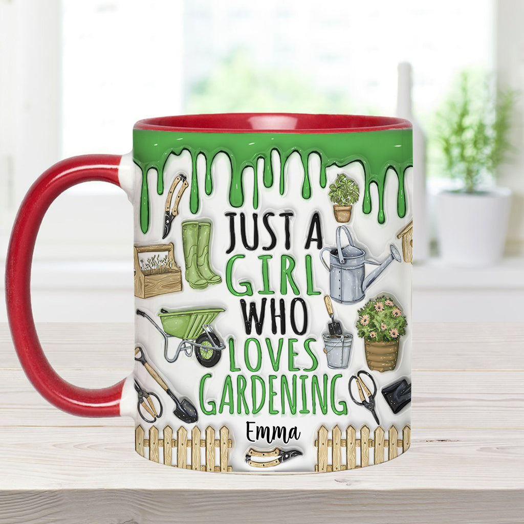 Mug personnalisé « Juste une fille qui aime jardiner »