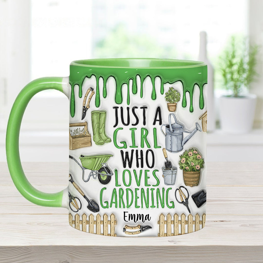 Mug personnalisé « Juste une fille qui aime jardiner »