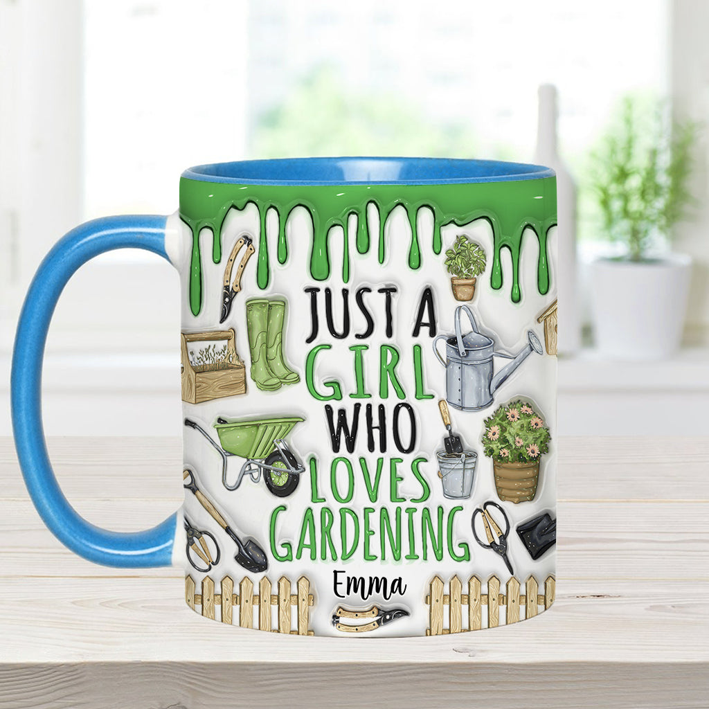 Mug personnalisé « Juste une fille qui aime jardiner »