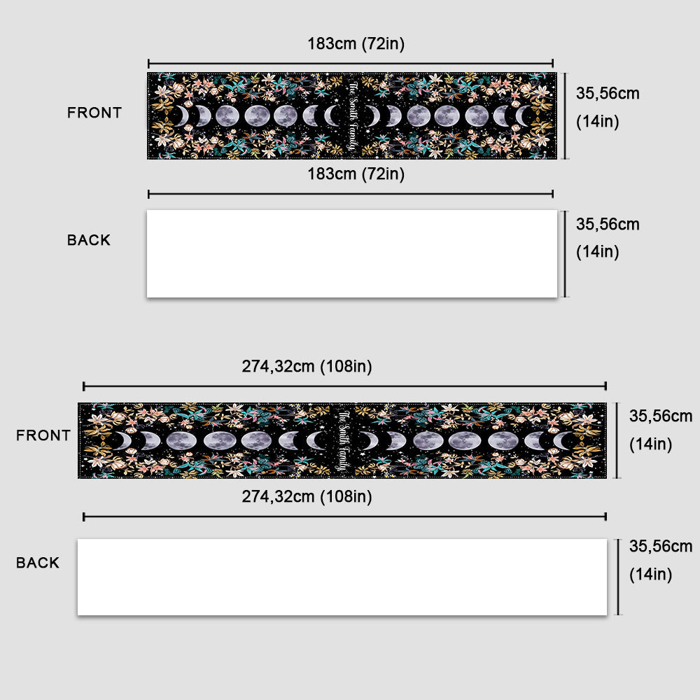 Chemin de table personnalisé « Lune Florale » - Sorcière
