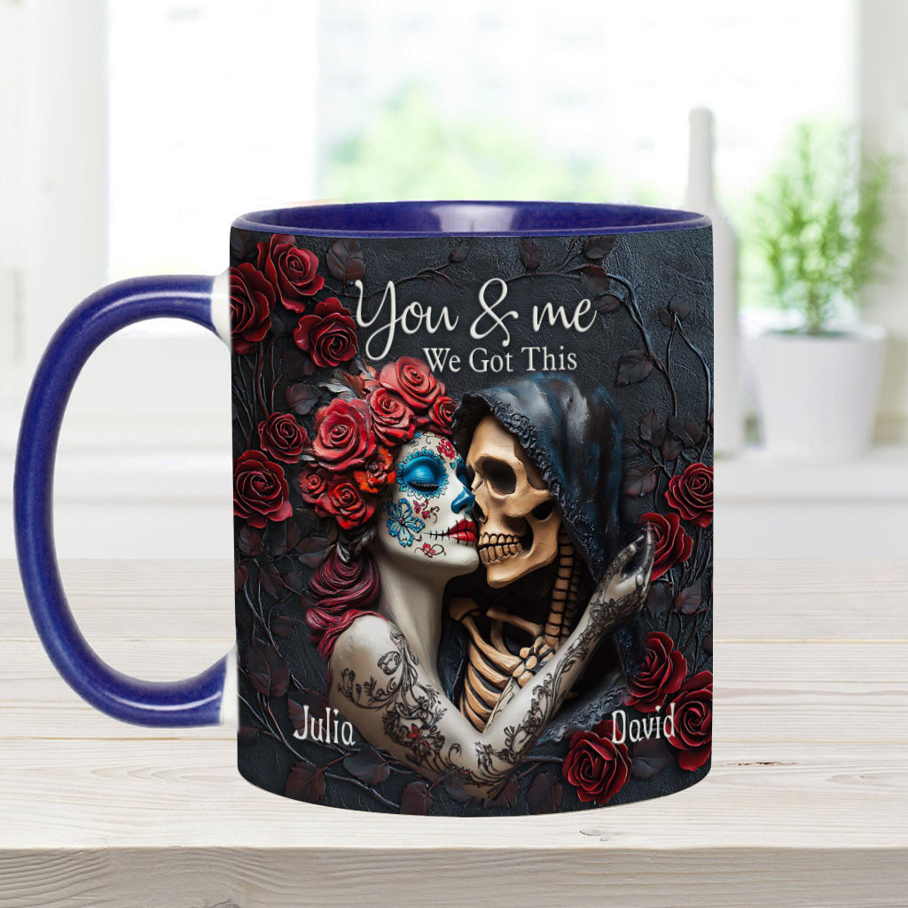 You & Me We Got This - Personalized Skull Accent Mug