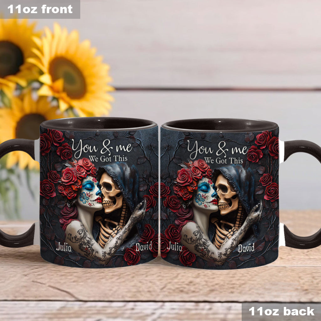 You & Me We Got This - Personalized Skull Accent Mug