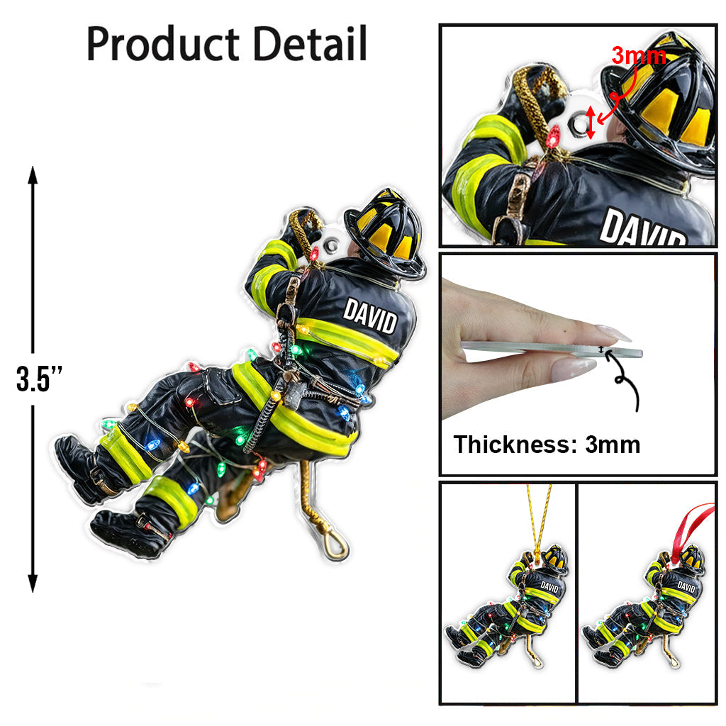 Noël des pompiers fiers - Ornement de Noël personnalisé pour pompiers