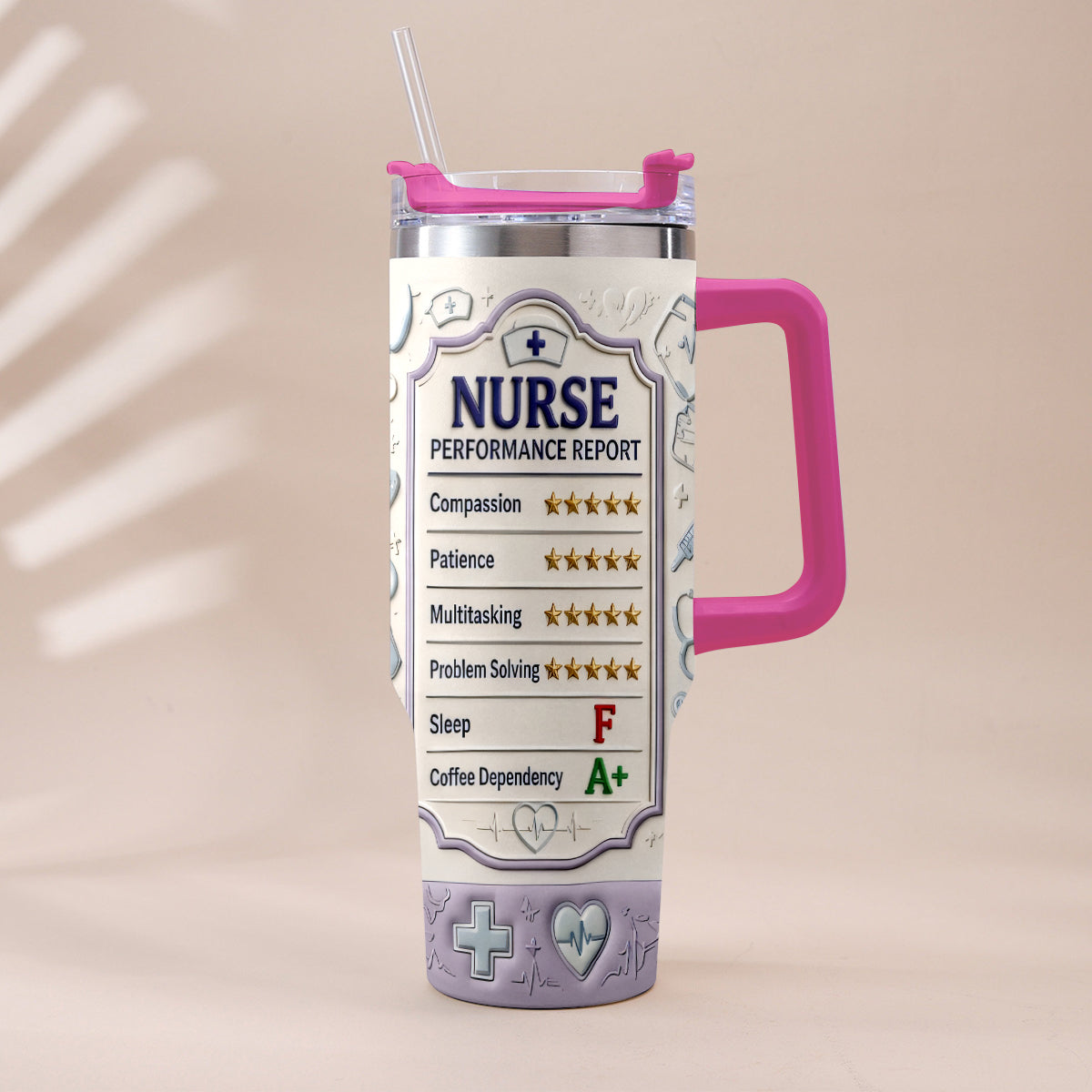 Nurse Performance Report - Personalized Nurse Tumbler With Plush Charm
