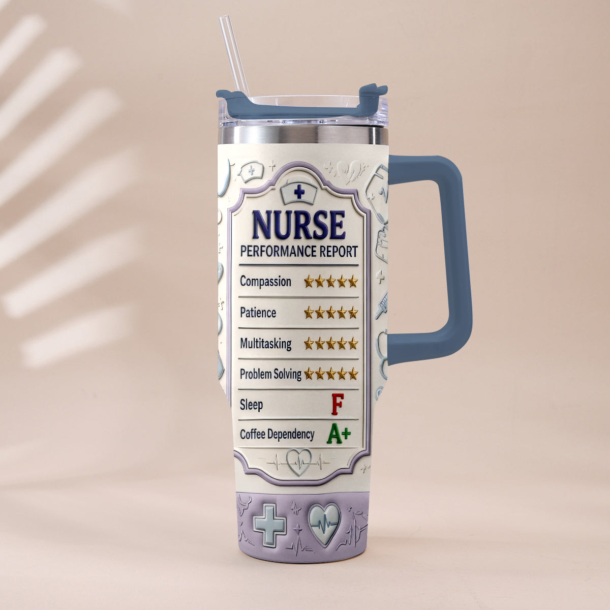 Nurse Performance Report - Personalized Nurse Tumbler With Plush Charm