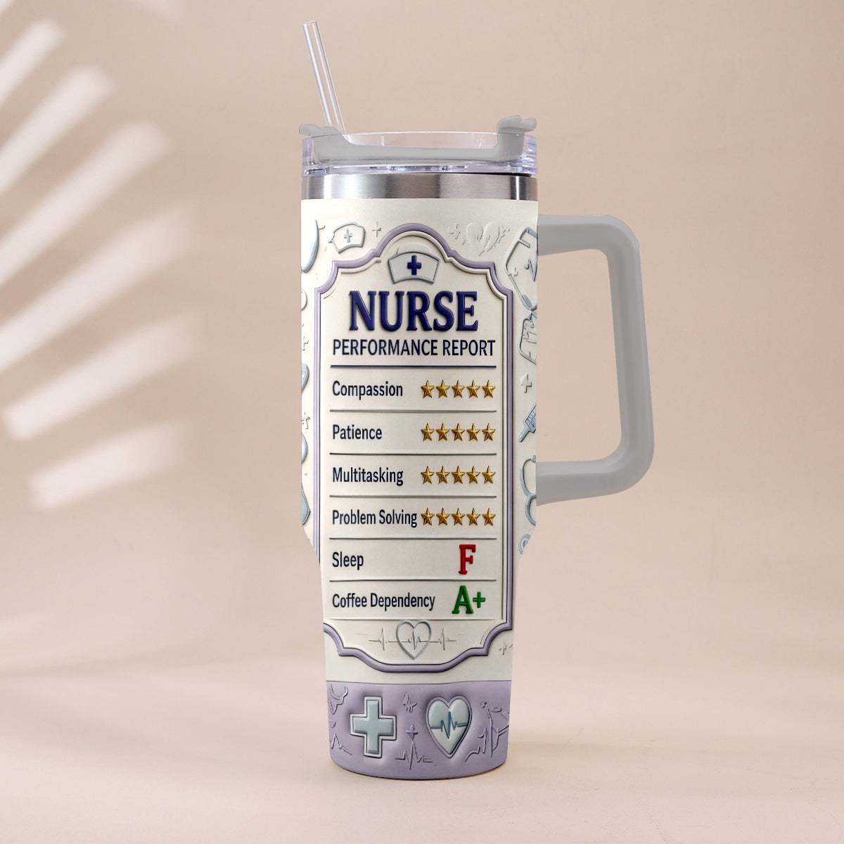 Nurse Performance Report - Personalized Nurse Tumbler With Plush Charm