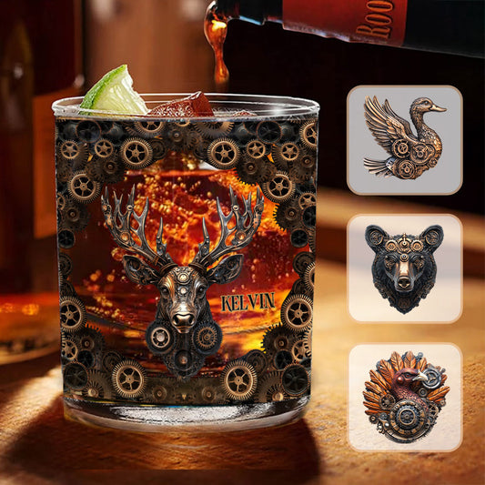 Créature à engrenages mécaniques - Verre à whisky de chasse personnalisé