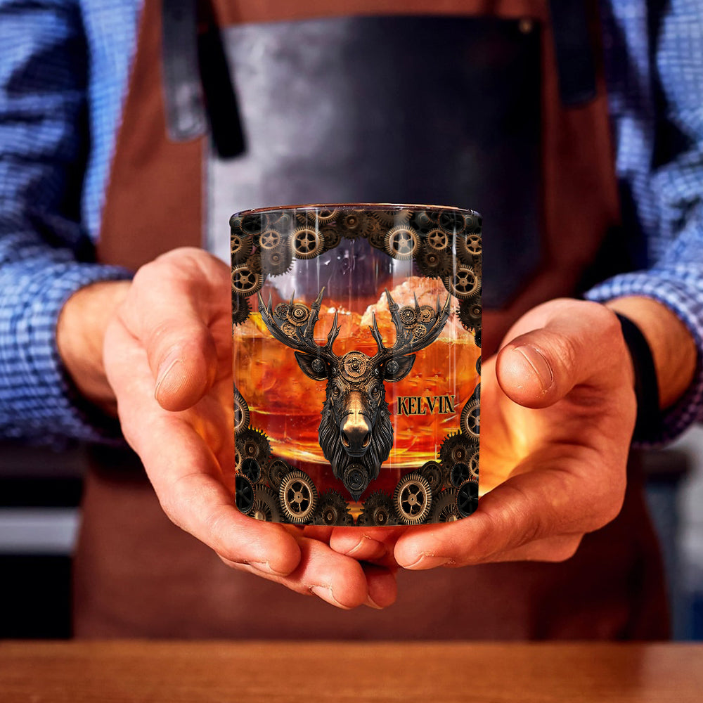 Mechanical Gear Creature - Personalized Hunting Whiskey Glass