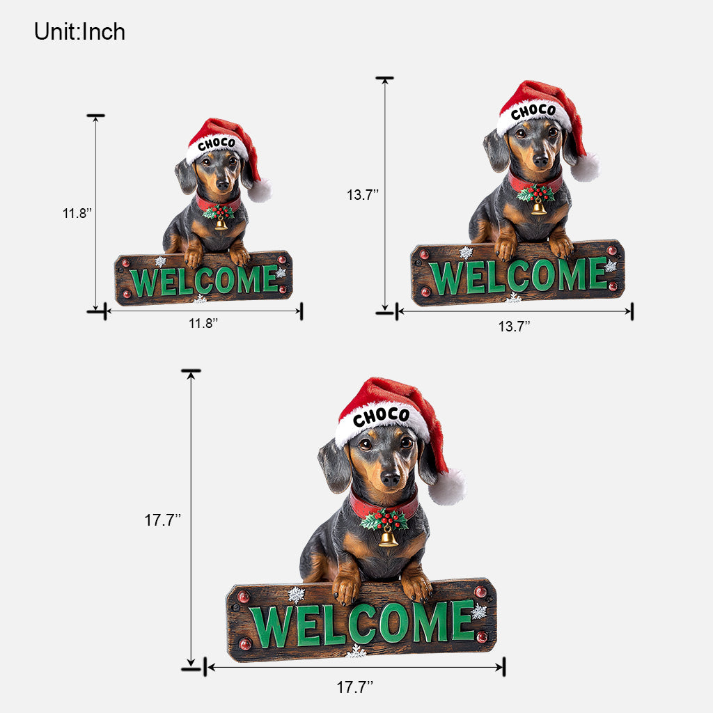 Bienvenue à la maison - Panneau en bois personnalisé pour chien