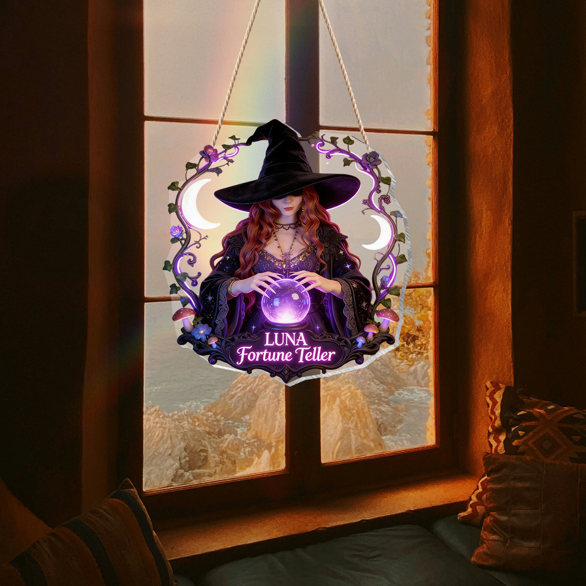 Décoration de Chambre de Sorcière - Enseigne Acrylique LED Personnalisée