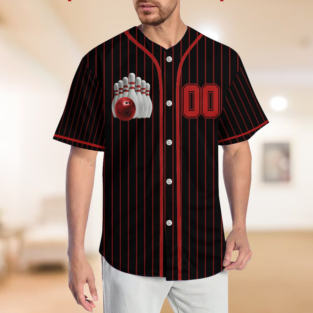 Je préférerais être au bowling - Maillot de baseball personnalisé pour le bowling