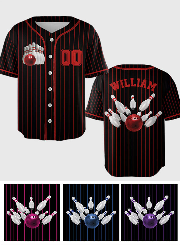 Je préférerais être au bowling - Maillot de baseball personnalisé pour le bowling