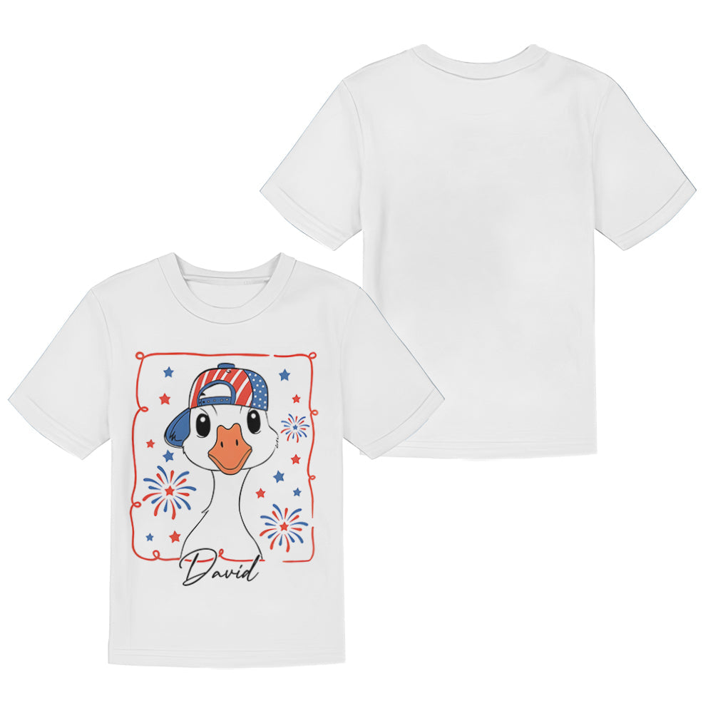4th of July Goose - Personalized Kid Kid T-shirt & Shorts