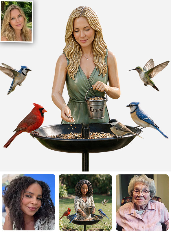 Nourrir les oiseaux - Mangeoire/Bain pour oiseaux personnalisé