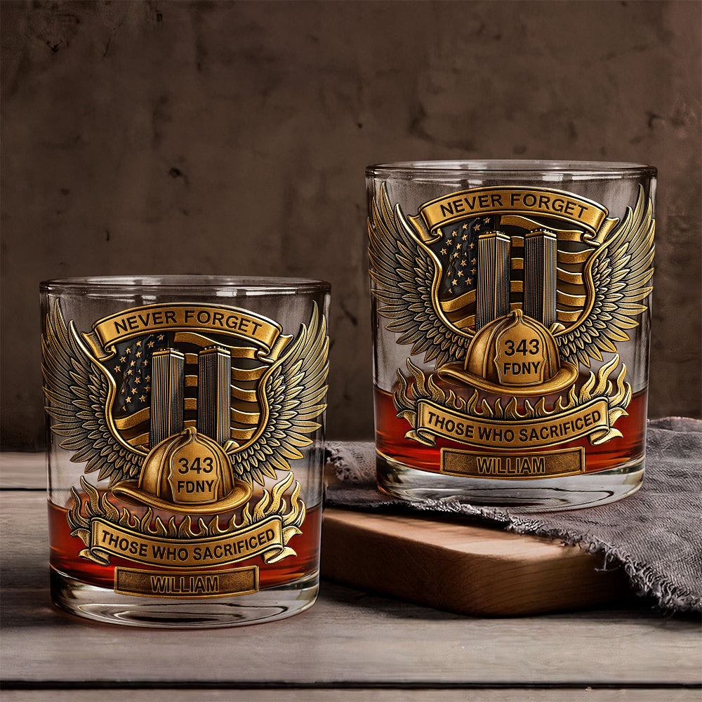 N'oubliez jamais le 343e FDNY - Verre à whisky personnalisé pour pompiers