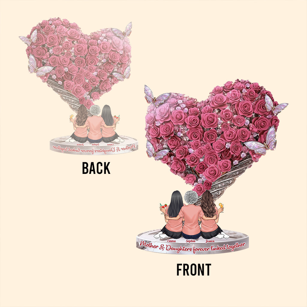 Mother And Daughters Forever Linked Together - Personalized Mother Custom Shaped Acrylic Plaque