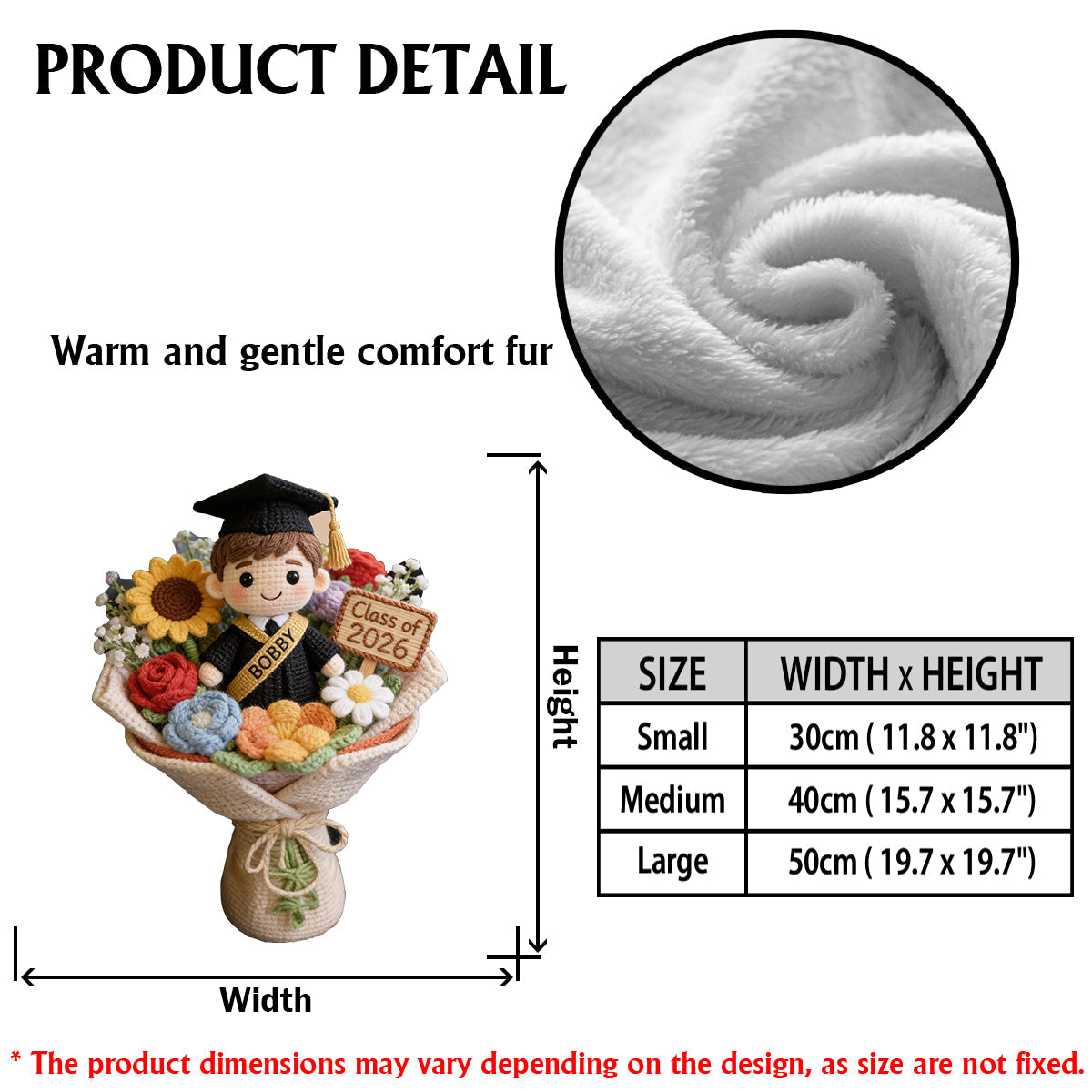 Happy Graduation Gift - Personalized Graduation Premium Faux Fur Pillow