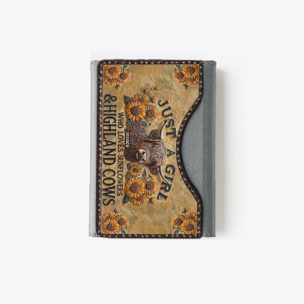 Juste une fille qui aime les vaches des Highlands - Portefeuille Magsafe personnalisé avec vache des Highlands