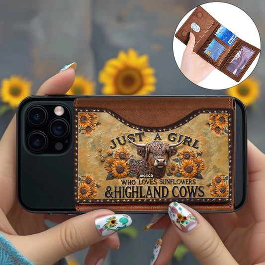 Just A Girl Who Loves Highland Cow - Personalized Highland Cow Magsafe Wallet