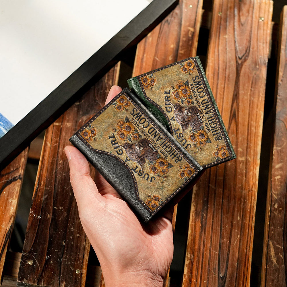 Juste une fille qui aime les vaches des Highlands - Portefeuille Magsafe personnalisé avec vache des Highlands
