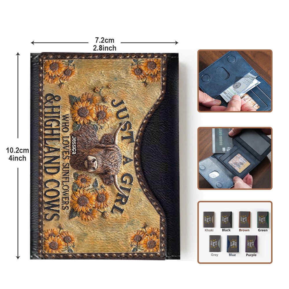 Juste une fille qui aime les vaches des Highlands - Portefeuille Magsafe personnalisé avec vache des Highlands