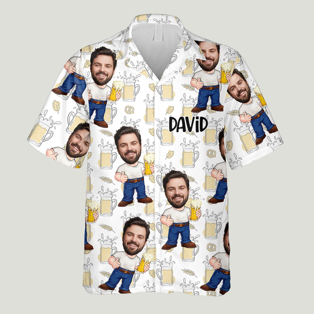 Funny Face Caricature Beer - Personalized Beer Hawaiian Shirt