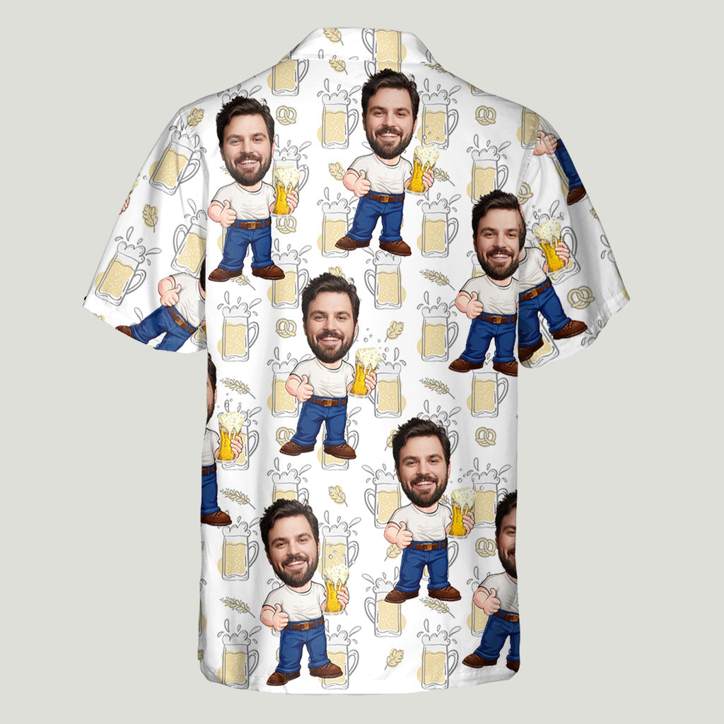 Funny Face Caricature Beer - Personalized Beer Hawaiian Shirt
