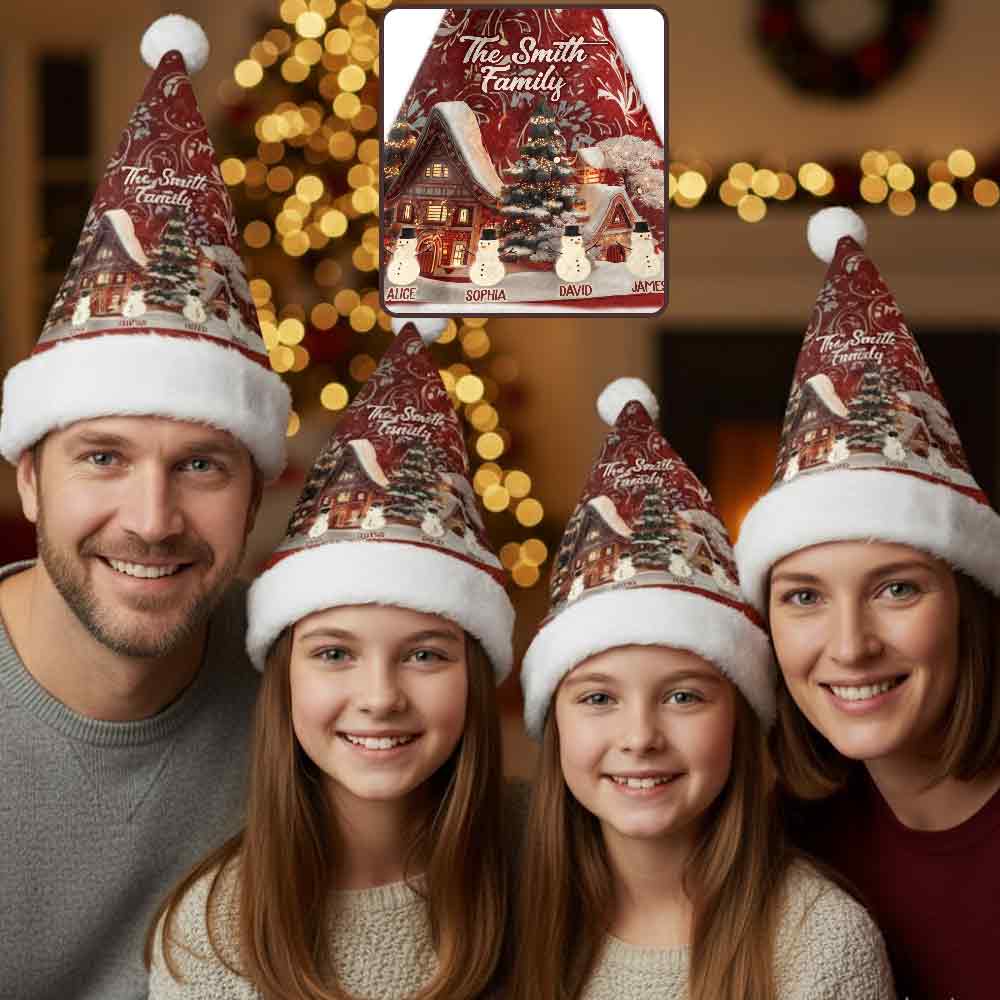 Notre famille - Chapeau de Père Noël personnalisé pour toute la famille