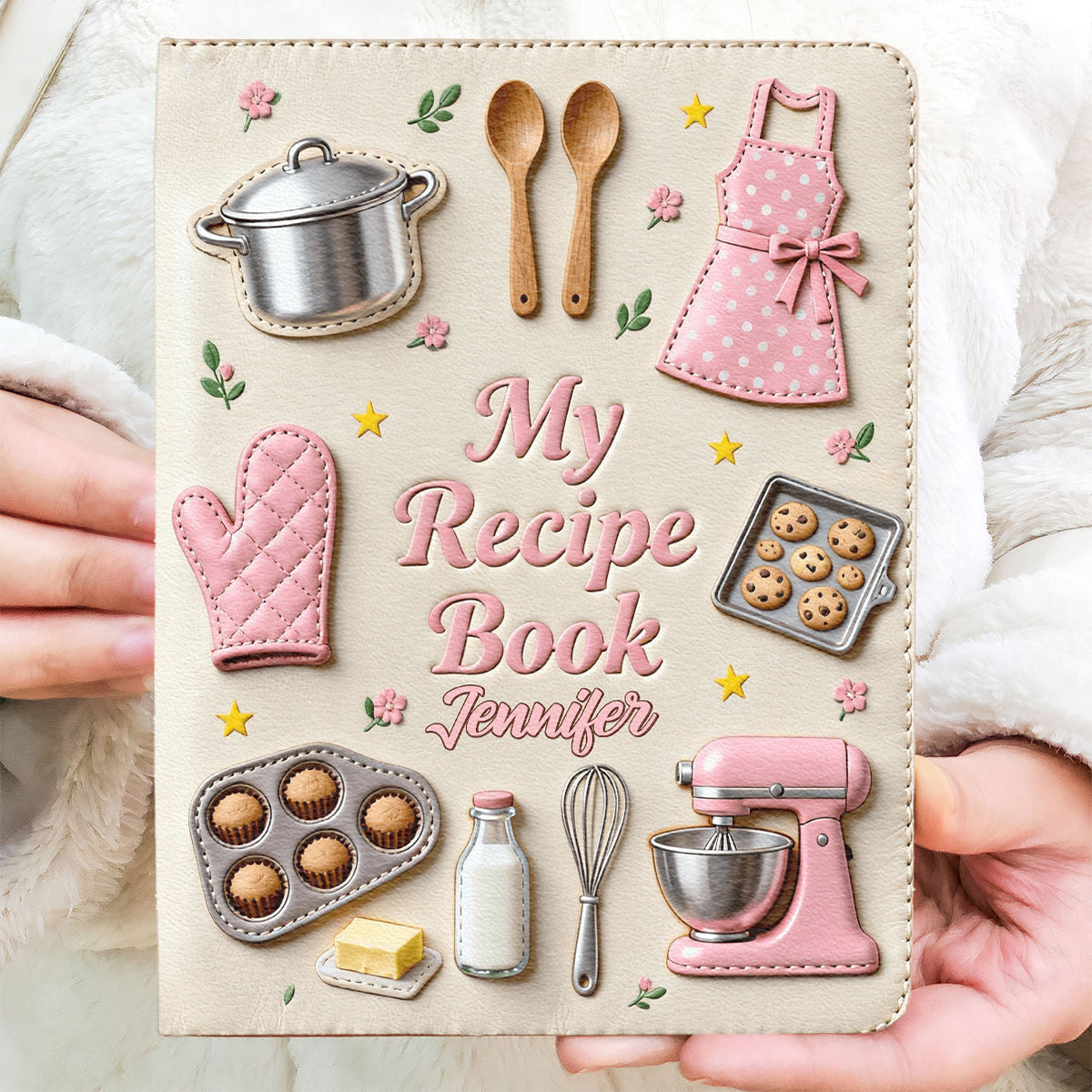 Mon carnet de recettes - Journal de pâtisserie personnalisé en cuir