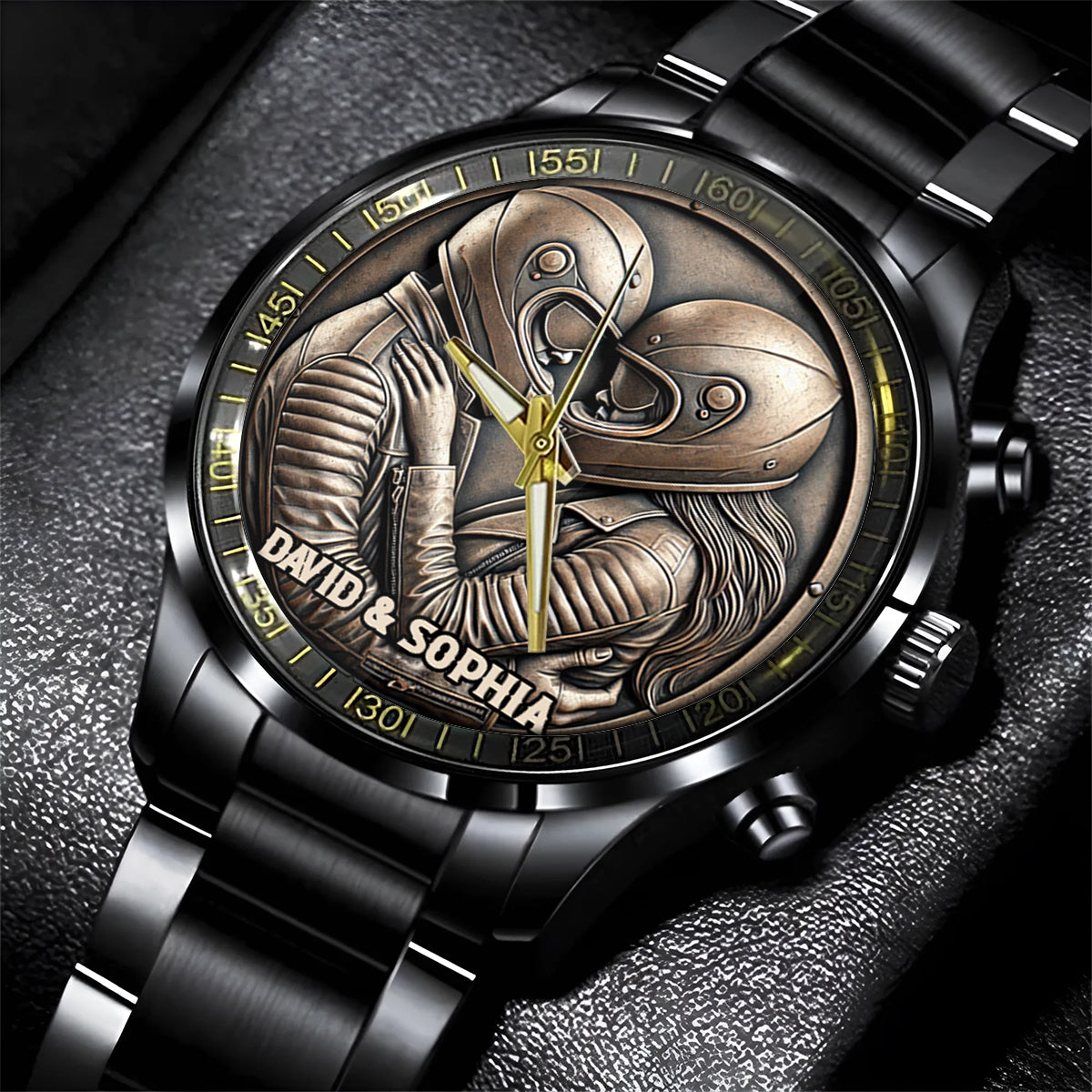 Je t'aime - Montre-bracelet de motard personnalisée