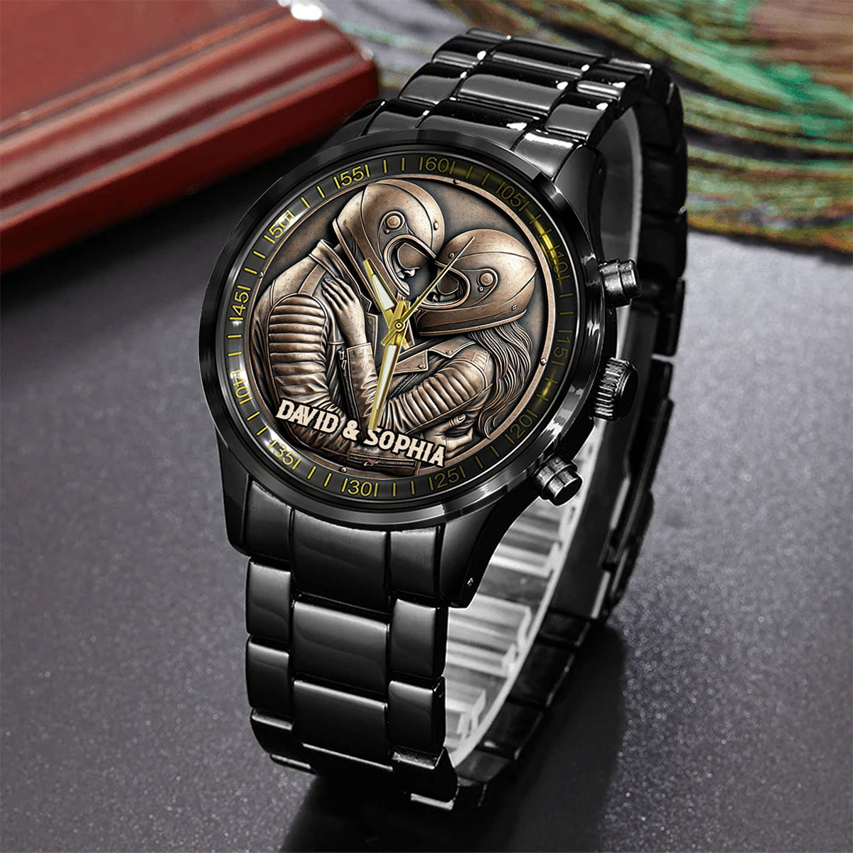 Je t'aime - Montre-bracelet de motard personnalisée