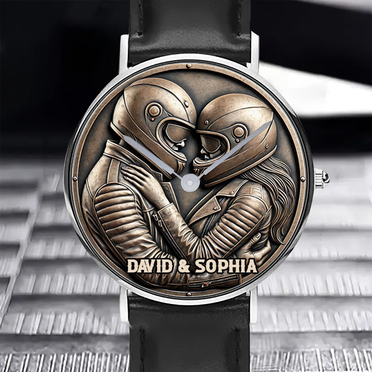 Je t'aime - Montre-bracelet de motard personnalisée