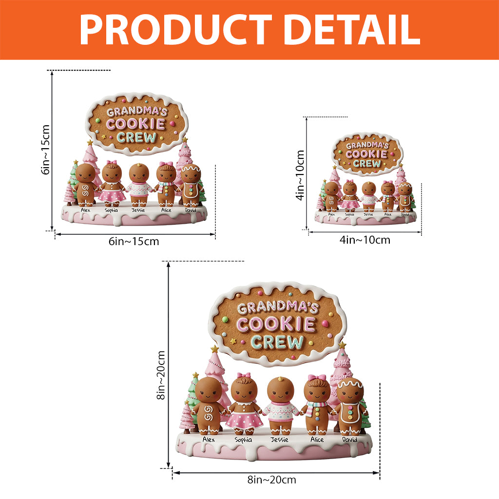 Grandma Mom Cookie Crew - Plaque acrylique personnalisée en forme de grand-mère