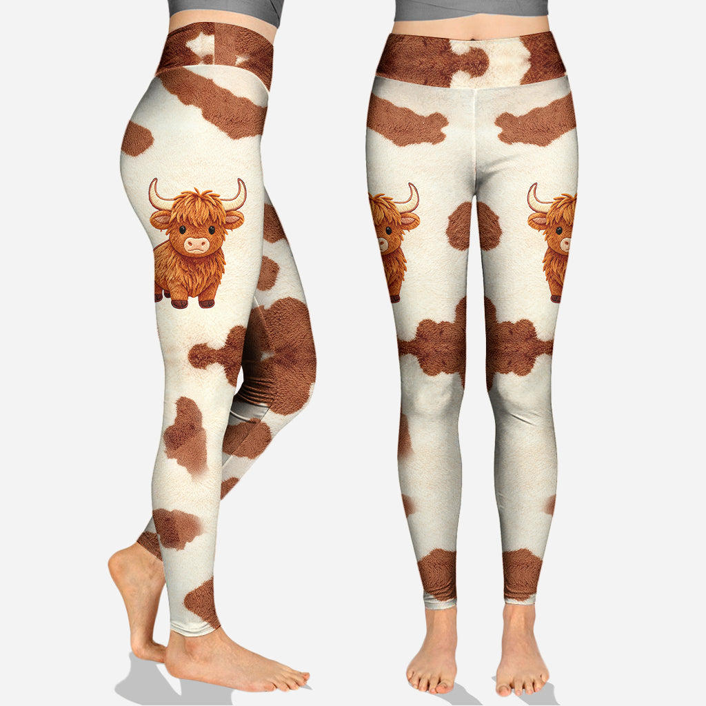 Cute Highland Cow - Personalized Highland Cow Hoodie and Leggings